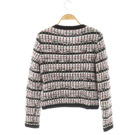 Rene（ルネ） ニットツイード ジャケット ノーカラー 36 ブラック /HK