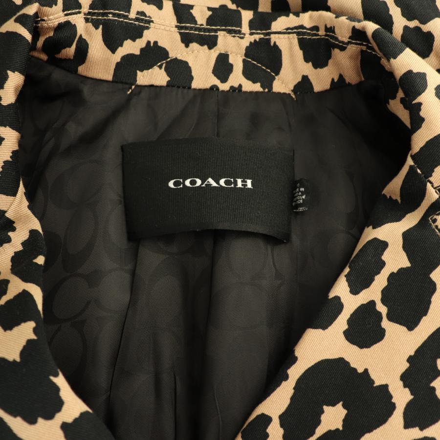 COACH（コーチ） レオパード オーバーサイズド トレンチ コート ロング