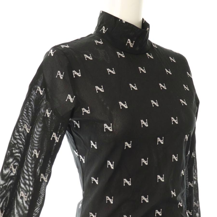 ヘンネ HAENGNAE KISHIMEN TOPS ハイネックトップス F 黒 ブラック 白