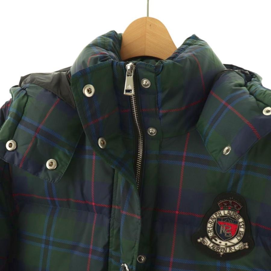 ローレンラルフローレン チェックビーデッドクレストダウンジャケット