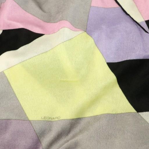 レオナールスポーツ LEONARD SPORT カンカン素材 総柄 ワンピース 半袖