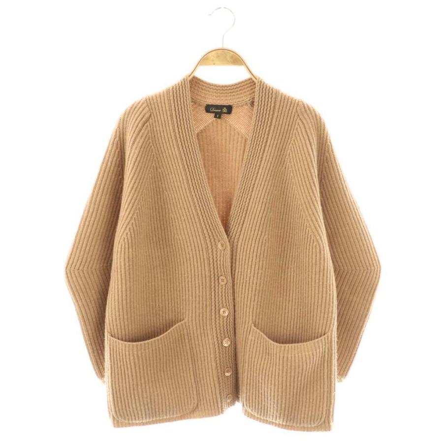 ドゥロワー Drawer 7G畦編みVネック カーディガン ニット カシミヤ混