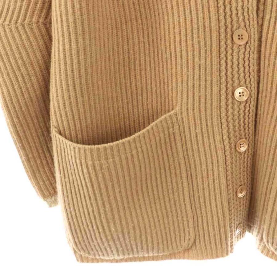 ドゥロワー Drawer 7G畦編みVネック カーディガン ニット カシミヤ混