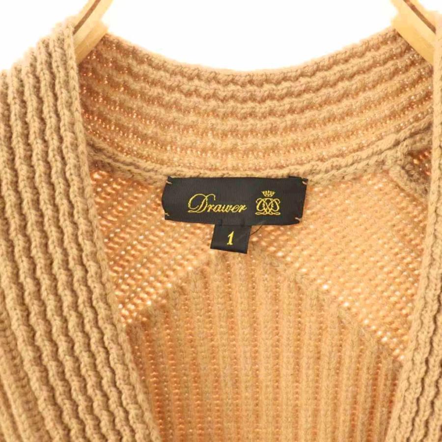 ドゥロワー Drawer 7G畦編みVネック カーディガン ニット カシミヤ混