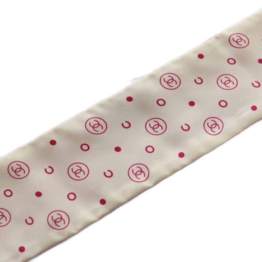 CHANEL（シャネル） リボンスカーフ ココマーク ドット シルク ピンク