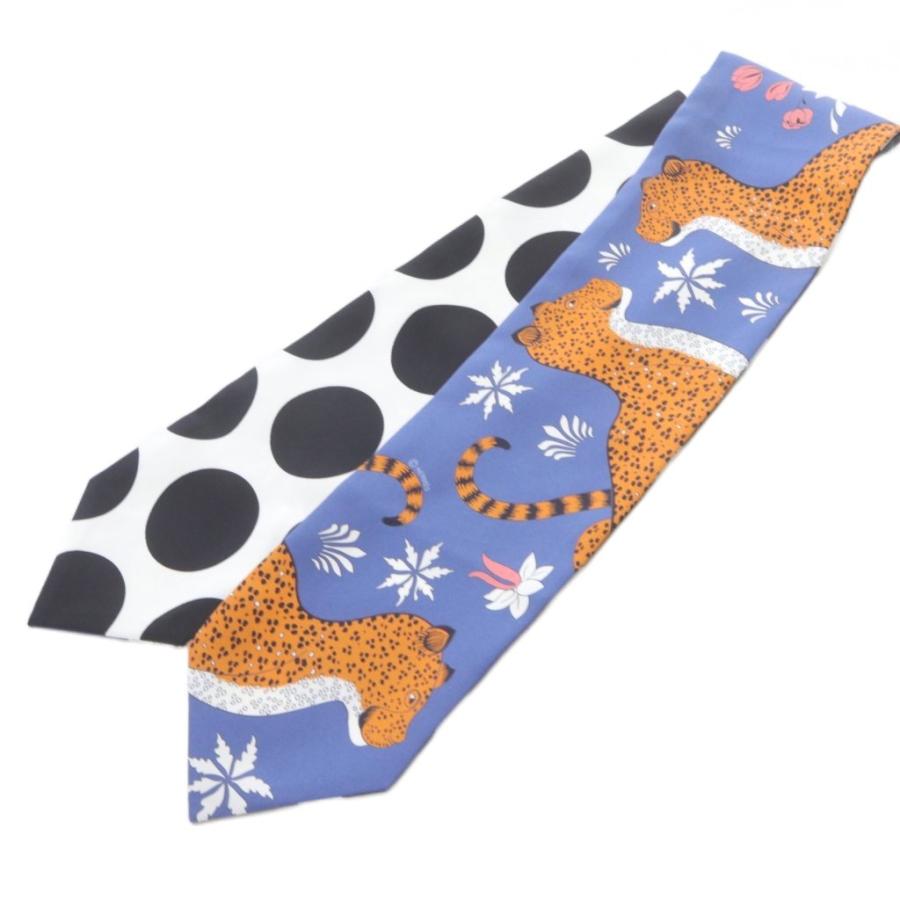 HERMES（エルメス） マキシツイリー LES LEOPARDS スカーフ 総柄 青