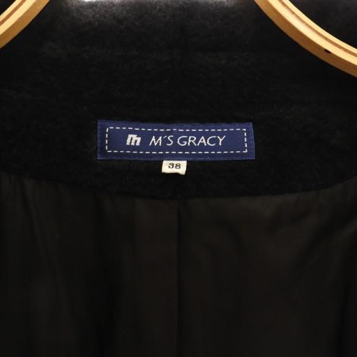 エムズグレイシー M'S GRACY リボン アルパカ混 ステンカラーコート 38