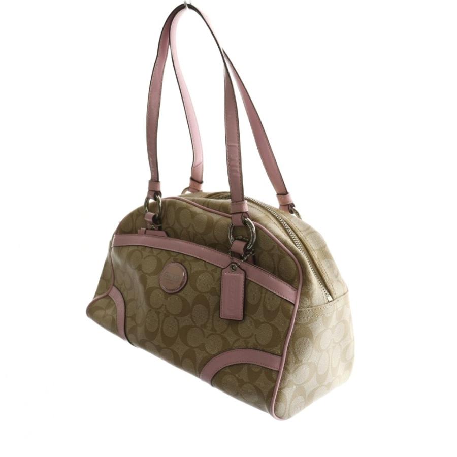 COACH（コーチ） シグネチャー トートバッグ レザー ベージュ ピンク