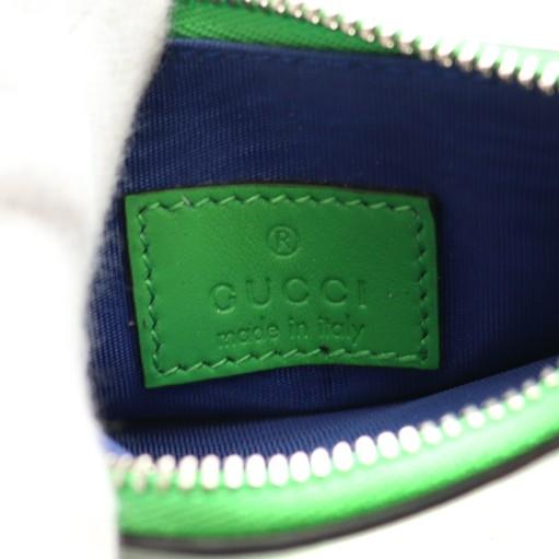 GUCCI（グッチ） GUCCI GGエンボス ジップ カードケース レザー 緑