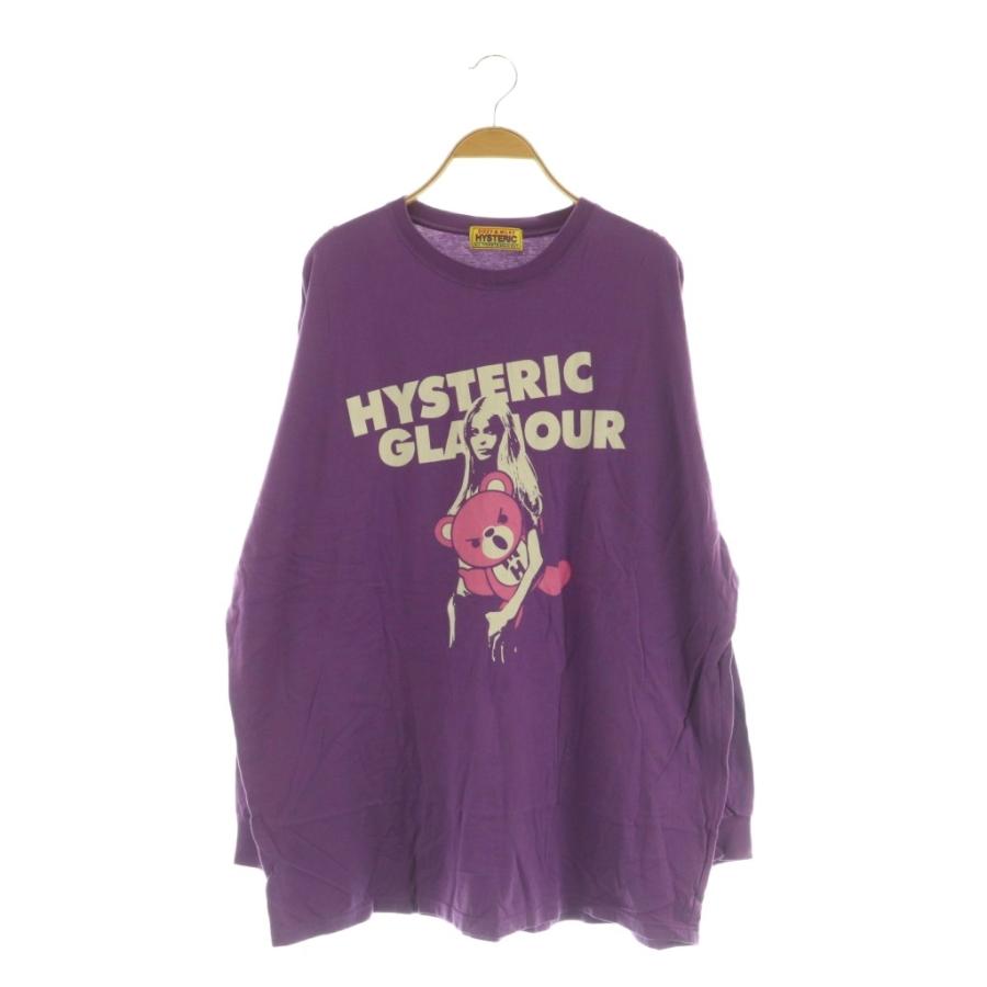 ヒステリックグラマーオーバーサイズTシャツブラックパープル HYSTERIC