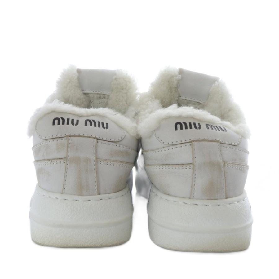 miu miu（ミュウミュウ） ブリーチドレザー スニーカー ローカット