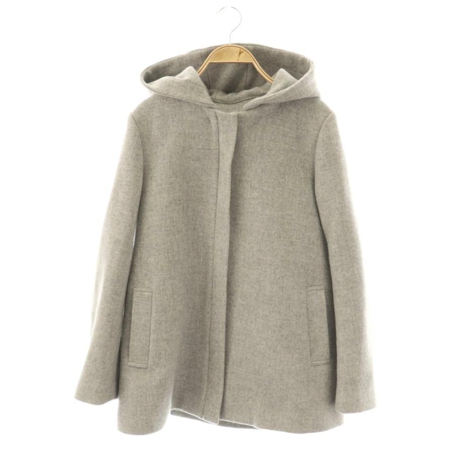 カージュ Khaju コート アウター ノーカラー フード ジップアップ 