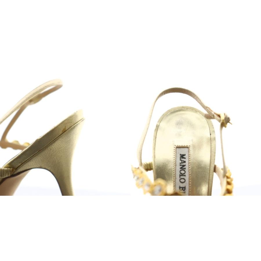 MANOLO BLAHNIK イエローサンダル マノロブラニク MANOLO BLAHNIK サンダル パンプス 34.5 ゴールド