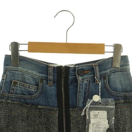 未使用品 メゾンマルジェラ 1 スカート 台形 ツイード切替 ドッキング