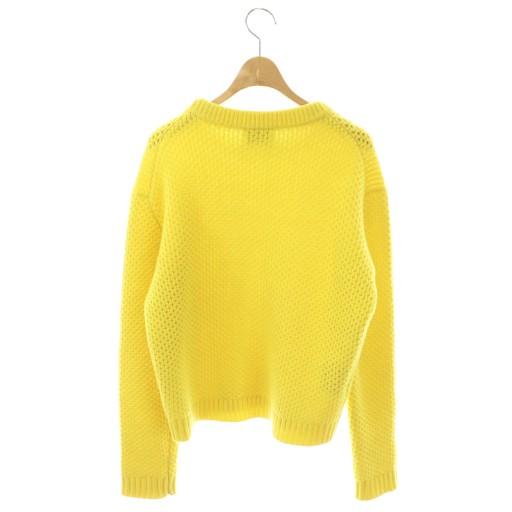プラダ PRADA ヴァージンウールカシミヤワッフルニット セーター 38 イエロー P24T0A /DO ■OS レディースの画像