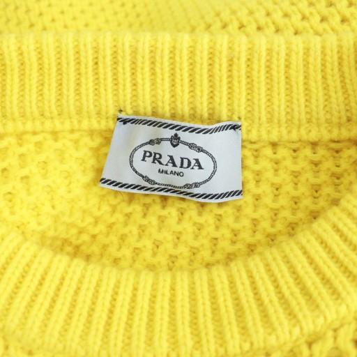 プラダ PRADA ヴァージンウールカシミヤワッフルニット セーター 38 イエロー P24T0A /DO ■OS レディースの画像