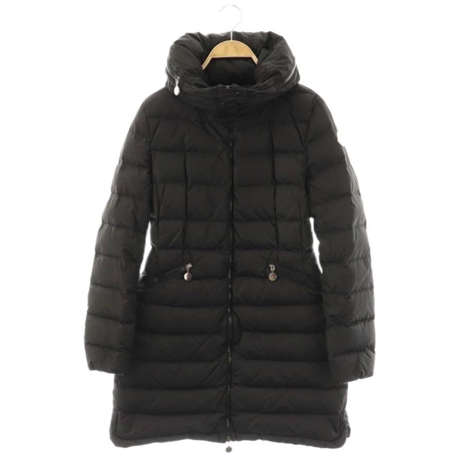 MONCLER FLAMMETTEロングダウンジャケット 00 ブラック MONCLER】Flammette ロングダウンジャケット フィット＆フレア