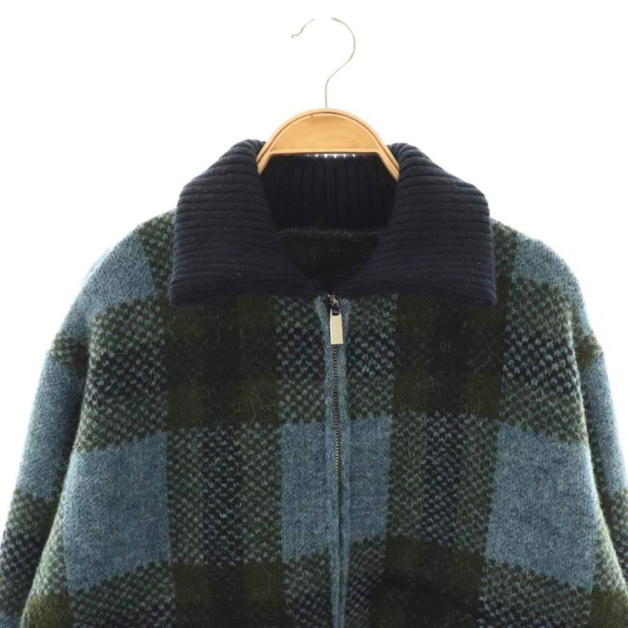 ZARA（ザラ） チェック柄ニットボンバージャケット ブルゾン M