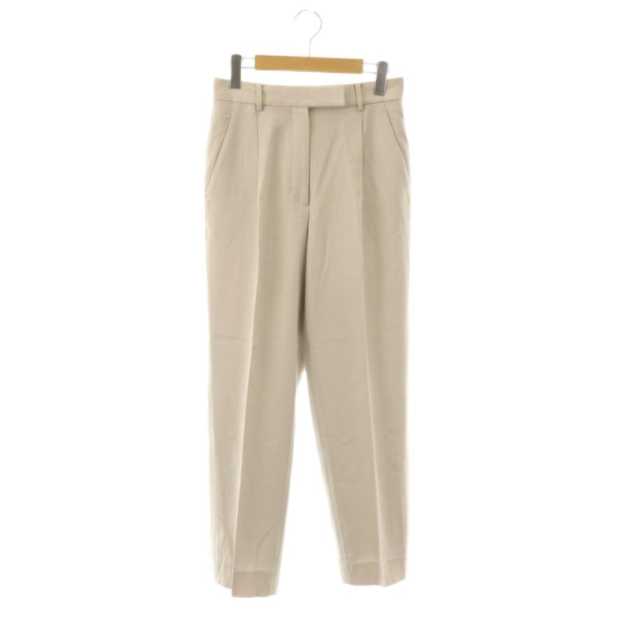 【ebureエブール】ハイカウントドラウールタックテーパードパンツ　ベージュ36 エブール ebure タック テーパードパンツ ジッパーフライ ウール 36