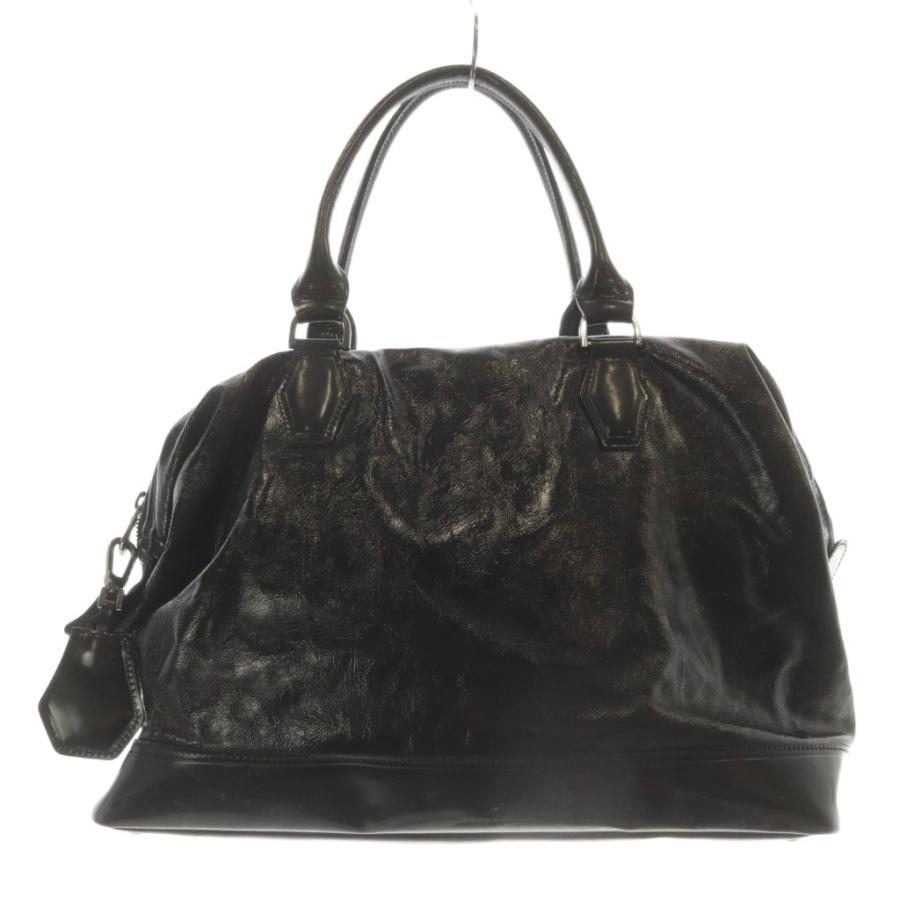 LONGCHAMP（ロンシャン） エナメル バッグ ハンドバッグ 黒 ブラック 