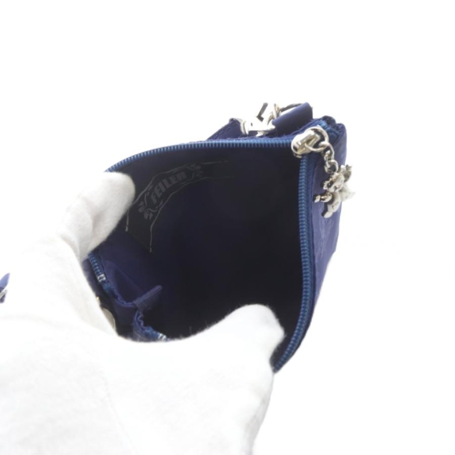 フェイラー ハイジ ジャガード スマホショルダー超美品!! フェイラー FEILER ハイジジャガード スマホショルダーバッグ 紺