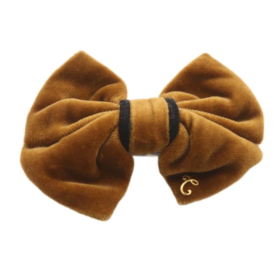 コンプレックスビズ ComplexBIZ ベロアリボンバレッタ ロゴ 茶