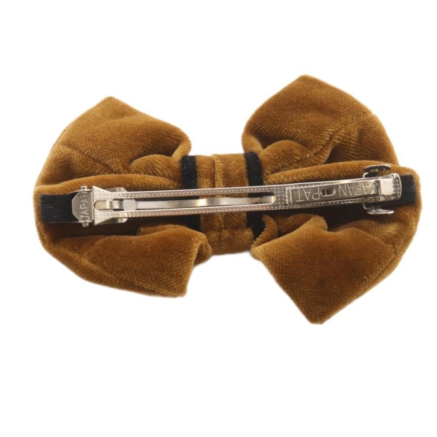 コンプレックスビズ ComplexBIZ ベロアリボンバレッタ ロゴ 茶