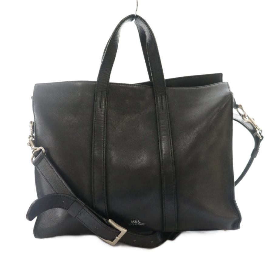 エムユーエル M.U.L. ハンドバッグ ショルダー 2way レザー 黒  