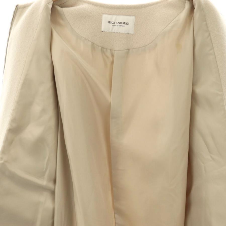 スピック&スパン Spick&Span ビーバーフロントZIPコート ノーカラー 36