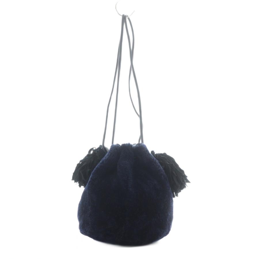 ラドロー LUDLOW 巾着バッグ タッセル ボア ネイビー 紺色 黒 ブラック