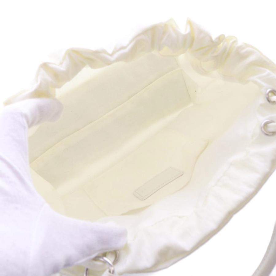 メアリオルターナ MARY AL TERNA 巾着ハンドバッグ 白 ホワイト /SR  