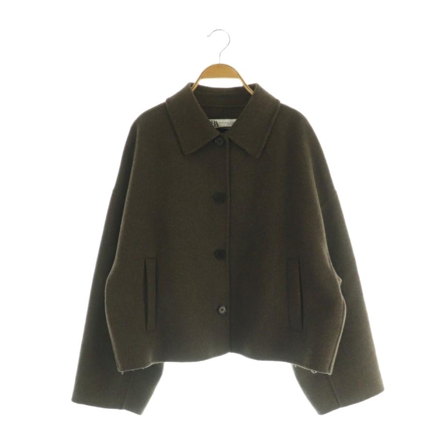 新品 ZARA オーバーサイズ ショートコート M～L ZARA(ザラ) / オーバーサイズショートコート/M-L/レーヨン/CML/MANTECO