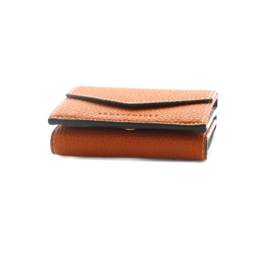 え*☆様 BONAVENTURA オレンジ レザー 三つ折り財布 ボナベンチュラ BONAVENTURA コンパクトウォレット 財布 三つ折り 小銭