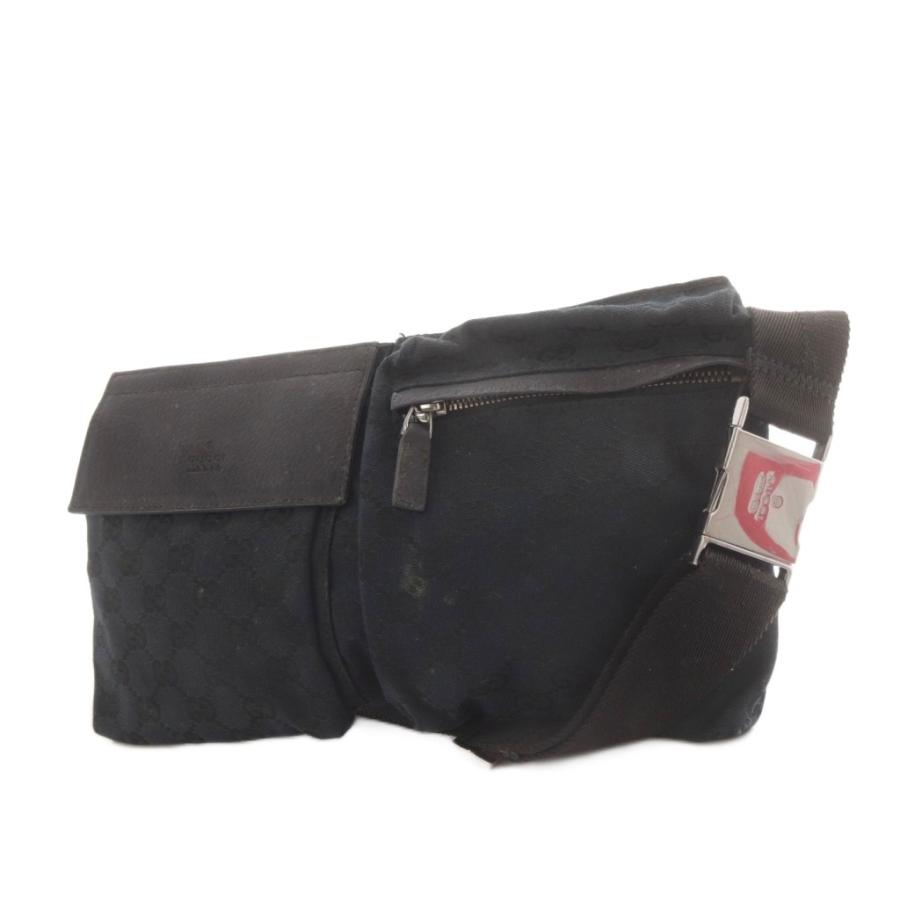 【人気】GUCCI ウエストバッグ ボディバッグ GGキャンバス 斜めがけ 黒 GUCCI（グッチ） ウエストポーチ ボディバッグ ショルダーバッグ ワン