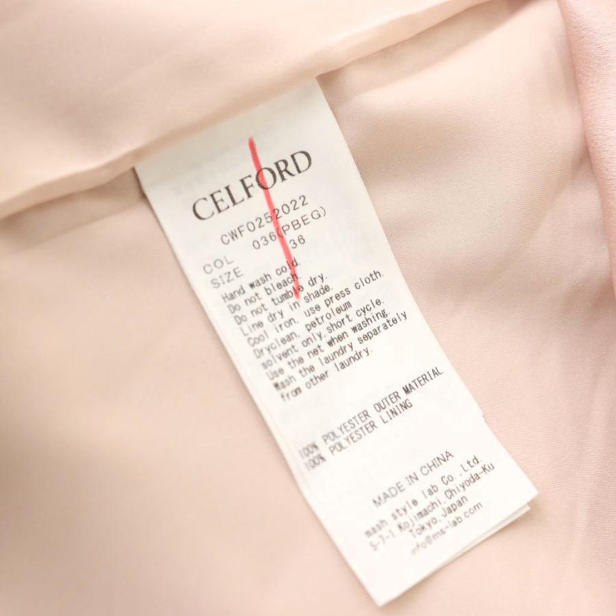 セルフォード CELFORD 25SS カシュクール風ナローサテンワンピース 36