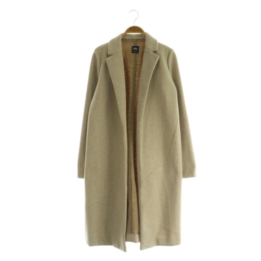 ZARA（ザラ） ラペルカラーコート ロング USA XL ベージュ /MY □OS