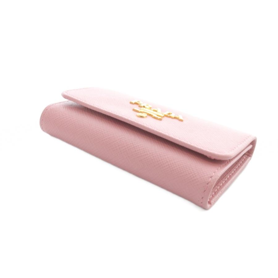 PRADA（プラダ） PRADA 4連 キーケース レザー ロゴ ピンク ゴールド色