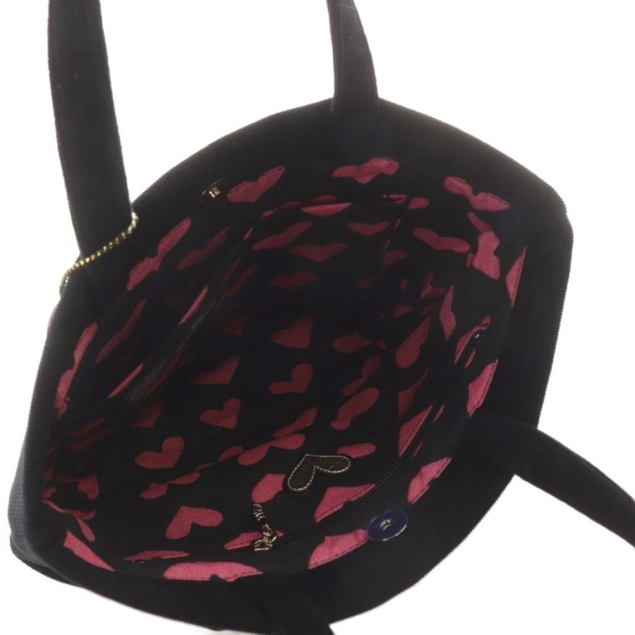 Think Bee! 刺繍入りハンドバッグ 黒 シンクビー! Think Bee 猫スパンコール刺繍 トートバッグ ハンドバッグ