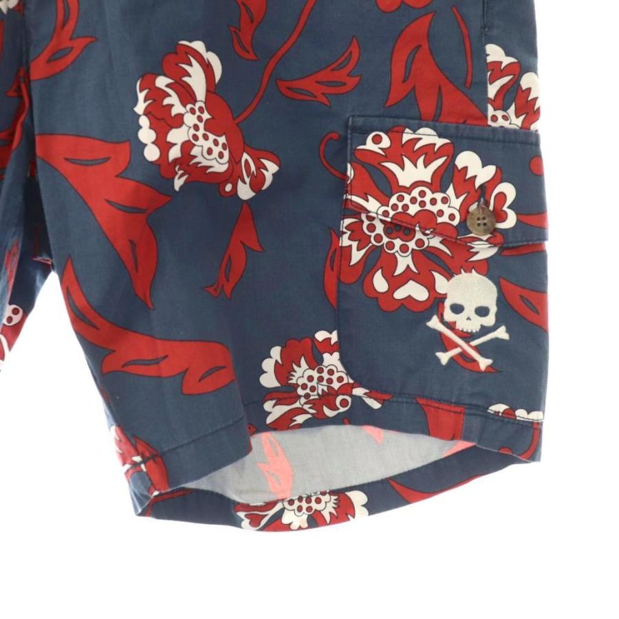 ハイドロゲン HYDROGEN 総柄 ショートパンツ ハーフパンツ 34 ネイビー