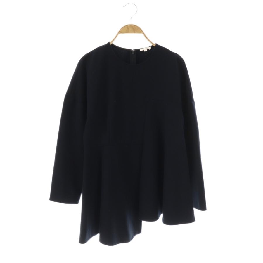 24年 ENFOLDモダン天竺 スクエアペプラム ロンT ブラウス エンフォルド エンフォルド ENFOLD アシンメトリーペプラムプルオーバー カットソー