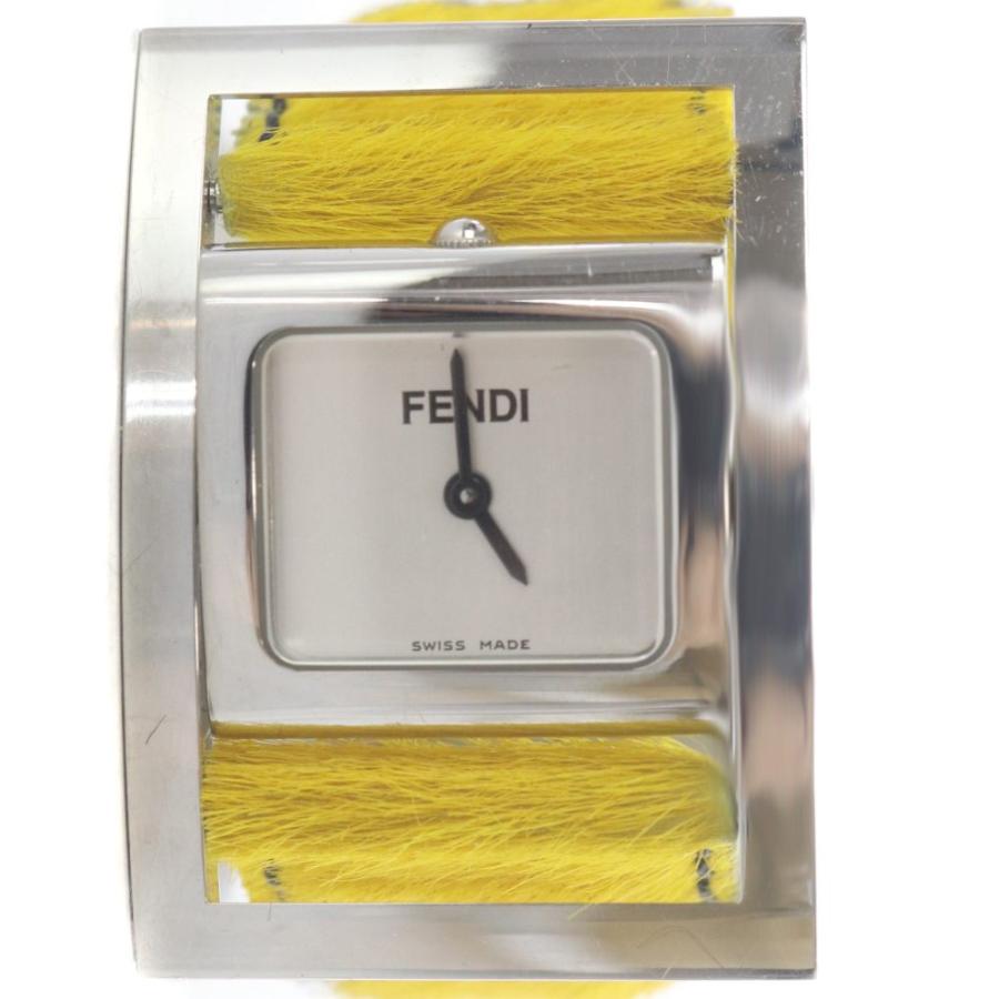 フェンディ FENDI ハラコ腕時計 クォーツ 2針 黄色 イエロー 黒 FENDI（フェンディ） ハラコ腕時計 クォーツ 2針 黄色 イエロー 黒