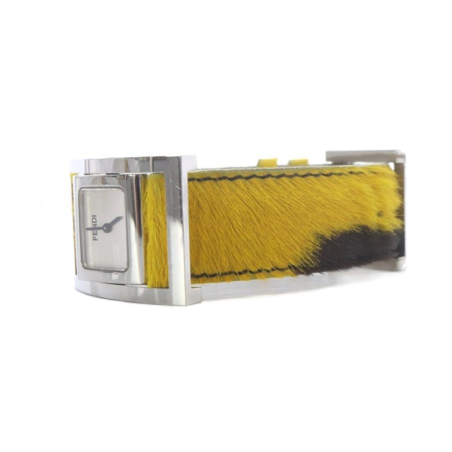 フェンディ FENDI ハラコ腕時計 クォーツ 2針 黄色 イエロー 黒 FENDI（フェンディ） ハラコ腕時計 クォーツ 2針 黄色 イエロー 黒