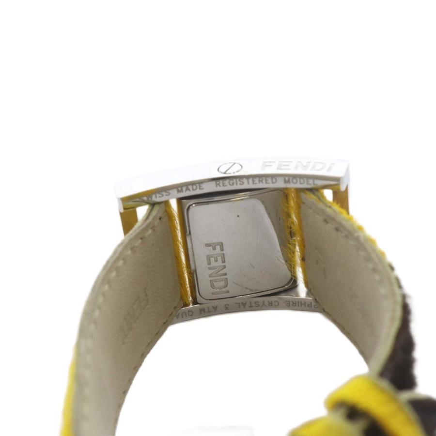 フェンディ FENDI ハラコ腕時計 クォーツ 2針 黄色 イエロー 黒 FENDI（フェンディ） ハラコ腕時計 クォーツ 2針 黄色 イエロー 黒