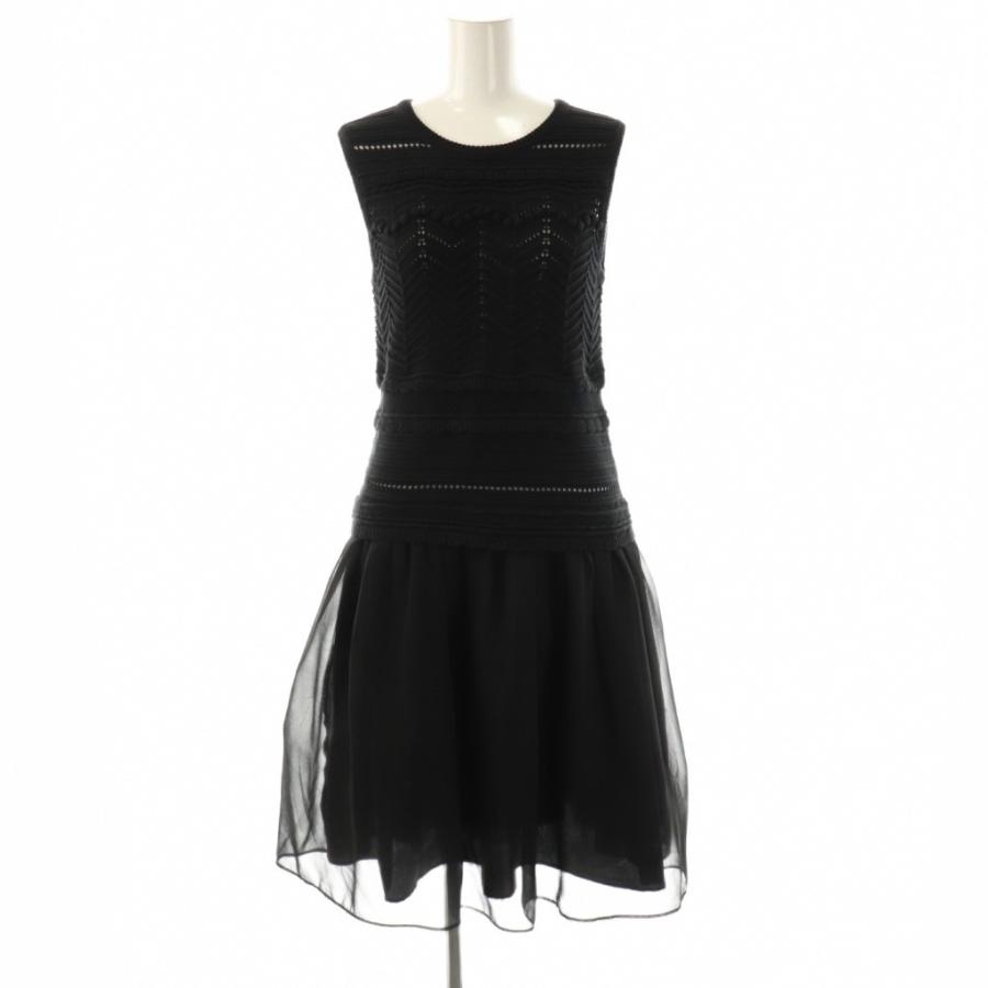 エムズグレイシー M'S GRACY ニット 切替 ノースリーブワンピース