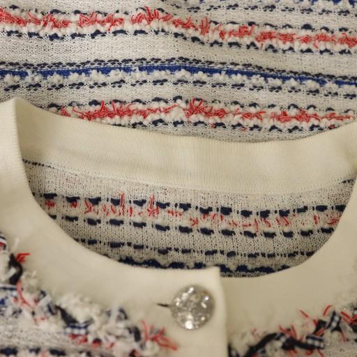 Rene（ルネ） ニットジャケット カーディガン 36 白 ホワイト マルチ