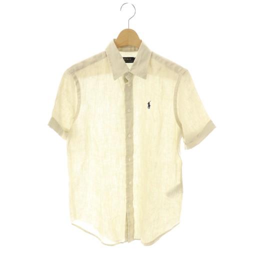 ポロ ラルフローレン リネン半袖シャツ XS ライトベージュ /DO ■OS ポロ ラルフローレン POLO RALPH LAUREN リネン半袖シャツ XS ライト