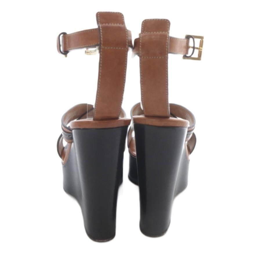 Chloe（クロエ） ウェッジソール サンダル ストラップ レザー 35 黒