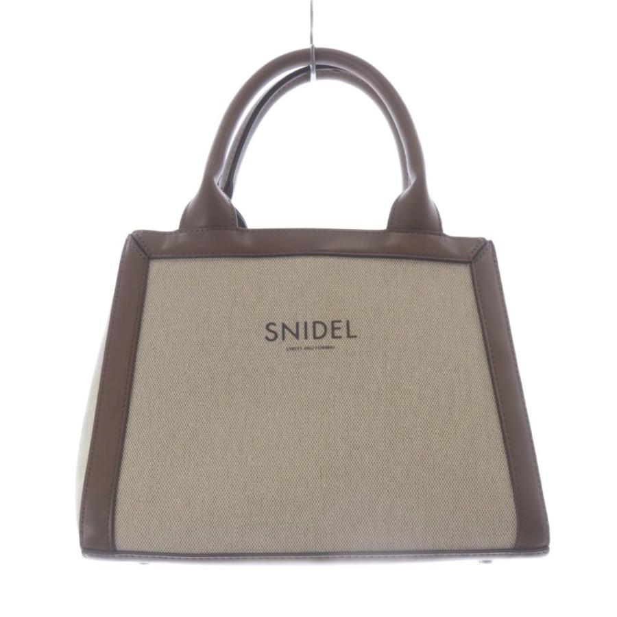 SNIDEL（スナイデル） エコキャンバスバッグ ハンドバッグ ロゴ 茶色
