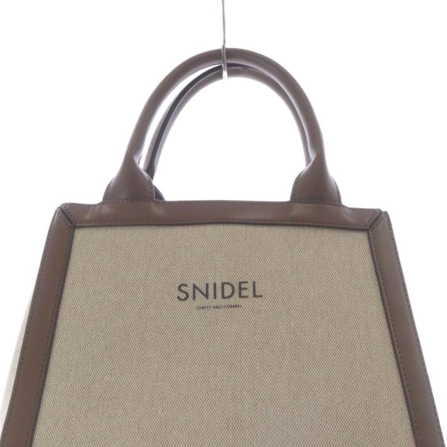 SNIDEL（スナイデル） エコキャンバスバッグ ハンドバッグ ロゴ 茶色