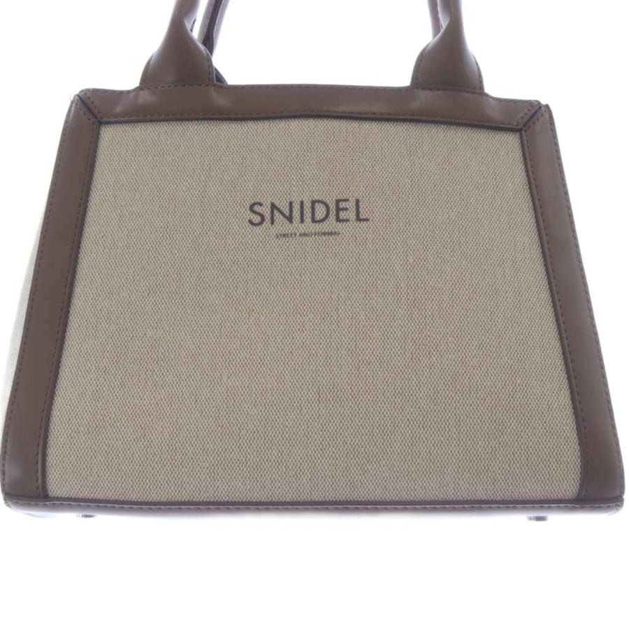 SNIDEL（スナイデル） エコキャンバスバッグ ハンドバッグ ロゴ 茶色